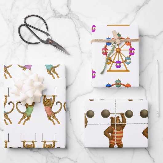 Feuille De Papier Cadeau actes du cirque Dingaling Bros (Recto)
