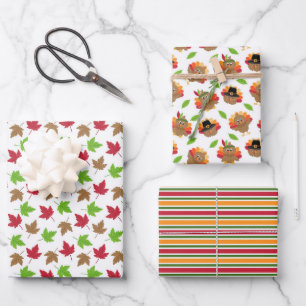 Feuille De Papier Cadeau Action de grâce d'automne