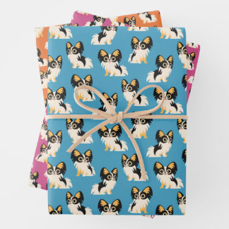 Feuille De Papier Cadeau Adieux Chihuahuas à poil long mignons