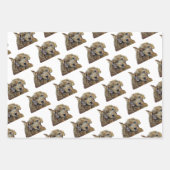 Feuille De Papier Cadeau Adorable Apricot Goldendoodle Puppy Pastel Dessin (Devant 2)