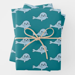 Feuille De Papier Cadeau Adorable Baby Seal