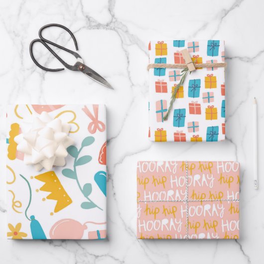 Feuille De Papier Cadeau Adorable Cadeau Hip Hip Hip (Recto)