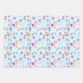 Feuille De Papier Cadeau Adorable Chats d'Anniversaire Fête (Devant)