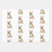 Feuille De Papier Cadeau Adorable chiot français bulldog (Devant 3)