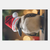 Feuille De Papier Cadeau adorable Noël Kookaburra, (Devant)