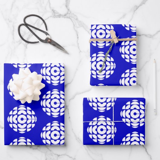 Feuille De Papier Cadeau Affiche du logo bleu CBC 1986 (Recto)