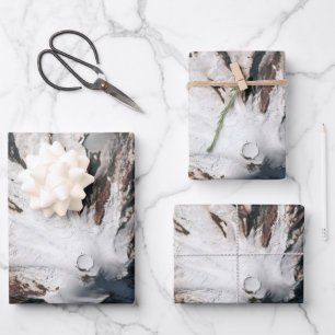 Feuille De Papier Cadeau Affiche satellite du volcan Mount Rainier Washingt