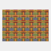 Feuille De Papier Cadeau Africain Kente Plaid K84 Set de 3 (Devant 2)