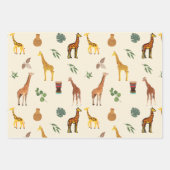 Feuille De Papier Cadeau Afrique Giraffe à thème (Devant 3)