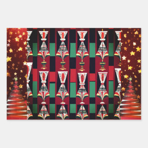 Feuille De Papier Cadeau Afrocentric Christmas sans couture - 19"x 29" -