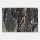 Feuille De Papier Cadeau agate blanche noire et ivoire (Devant 2)