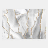 Feuille De Papier Cadeau agate blanche noire et ivoire (Devant)