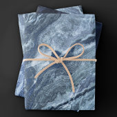 Feuille De Papier Cadeau Agate bleue cristallisée | Pierre marbrée en ardoi