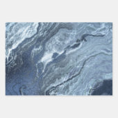 Feuille De Papier Cadeau Agate bleue cristallisée | Pierre marbrée en ardoi (Devant)