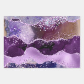 Feuille De Papier Cadeau Agate de Parties scintillant de violet et rose gla (Devant)