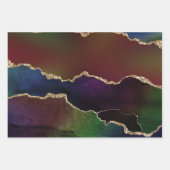 Feuille De Papier Cadeau Agate foncé intense | Moody Rainbow Jewel Tone (Devant 3)