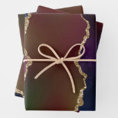 Feuille De Papier Cadeau Agate foncé intense | Moody Rainbow Jewel Tone (En situation)