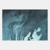 Feuille De Papier Cadeau Agate Turquoise cristallisée | Pierre marbrée noir (Devant 2)