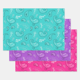Feuille De Papier Cadeau Agression de Girly Paisley Bandana
