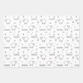 Feuille De Papier Cadeau Aïd Moubarak noir (Devant 2)