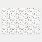 Feuille De Papier Cadeau Aïd Moubarak noir (Devant)