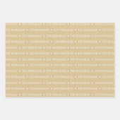 Feuille De Papier Cadeau Aïd or Beige Moubarak Masjid Design Motif (Devant)