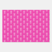 Feuille De Papier Cadeau Aigenilles tropicales roses et blanches (Devant 3)