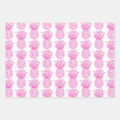 Feuille De Papier Cadeau Aigenilles tropicales roses et blanches (Devant)