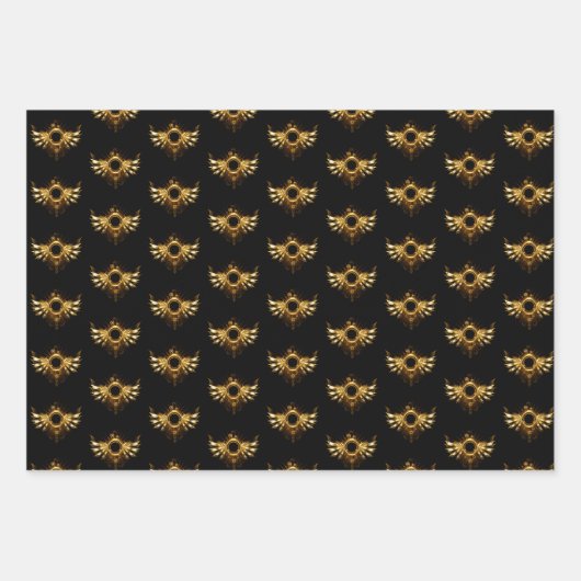 Feuille De Papier Cadeau Ailes de Steampunk (Devant)