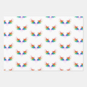 Feuille De Papier Cadeau Ailes fluffy arc-en-ciel (Devant 2)