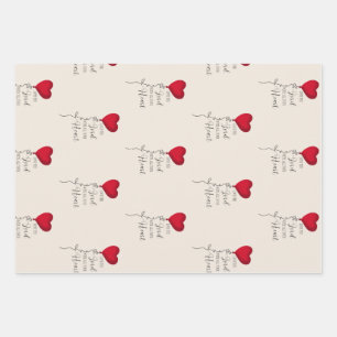 Feuille De Papier Cadeau Aime le Seigneur & Ballon en forme de cœur