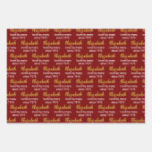 Feuille De Papier Cadeau Aimé par beaucoup depuis 1975 Red Gold Nom Anniver (Devant 2)