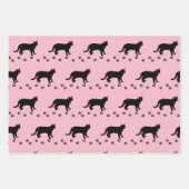 Feuille De Papier Cadeau Aimez votre chat rose et noir chat (Devant)