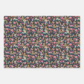 Feuille De Papier Cadeau Airedale Terrier Chien Floral (Devant 3)