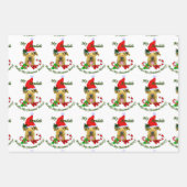 Feuille De Papier Cadeau Airedale Terrier Santa Hat Noël (Devant 3)