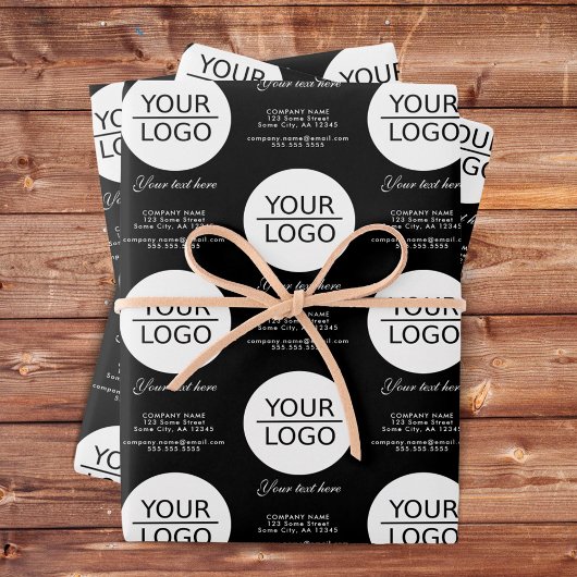 Feuille De Papier Cadeau Ajouter votre logo Custom Text Promotion de l'entr