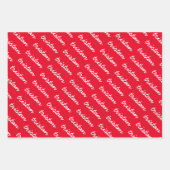 Feuille De Papier Cadeau Ajouter votre nom Red White et Green Christmas (Devant)