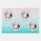 Feuille De Papier Cadeau Ajouter votre texte photo Rainbow Custom (Devant 2)