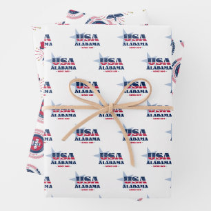 Feuille De Papier Cadeau Alabama, 50 Etats, Liberty Bell