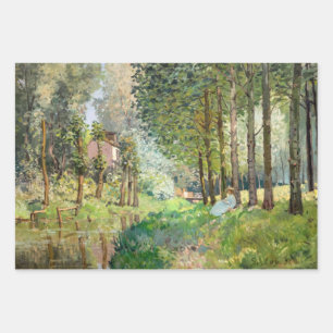 Feuille De Papier Cadeau Alfred Sisley - Reposez le long du ruisseau