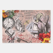 Feuille De Papier Cadeau Alice à Wonderland Cheshire Cat Characters (Devant 3)