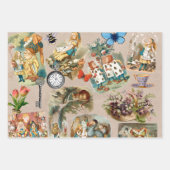 Feuille De Papier Cadeau Alice à Wonderland Cheshire Cat Characters (Devant)