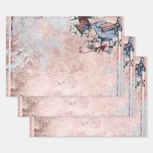 Feuille De Papier Cadeau Alice au pays des merveilles avec Duchess Pink (Lot)