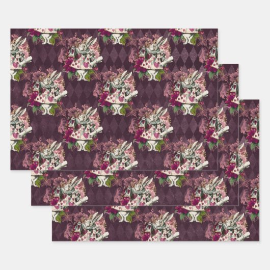 Feuille De Papier Cadeau Alice au pays des merveilles Lapin pourpre (Lot)