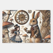 Feuille De Papier Cadeau Alice & Cheshire Cat: Whimsical Wonderland Fantasy (Devant 2)