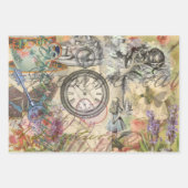 Feuille De Papier Cadeau Alice Cheshire Chat Wonderland Tree Garden (Devant 3)