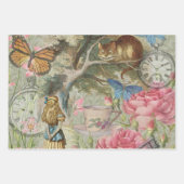 Feuille De Papier Cadeau Alice Cheshire Chat Wonderland Tree Garden (Devant)