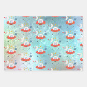 Feuille De Papier Cadeau Alien en vaisseau spatial Motif Garçon Anniversair (Devant)