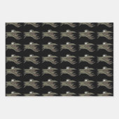 Feuille De Papier Cadeau Alien poisson dessiné main illustration motif (Devant)