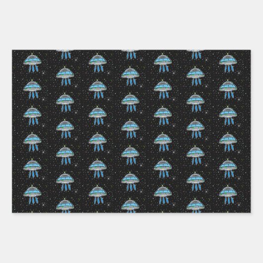 Feuille De Papier Cadeau Aliens, OVNI, Ufologie (Devant 3)